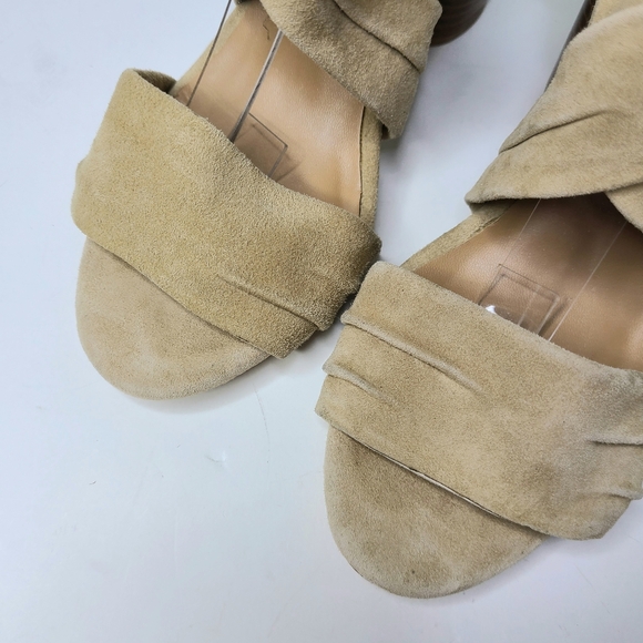 RAYE x Revolve Mia Tan Beige Genuine Suede Wrap Sandals - Picture 6 of 13